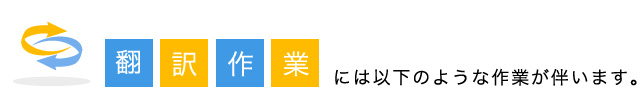 翻訳作業には以下のような作業が伴います。